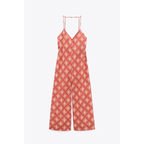 Zara Printed Cotton Jumpsuit - Picture 2 of 14